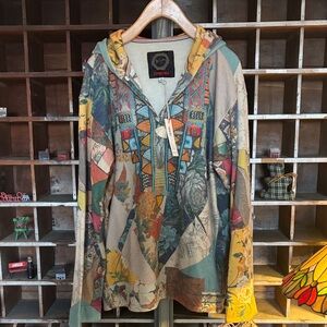 Johnny Was Multicolor Artistic Hoodie NWT